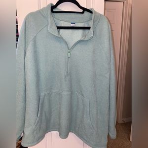 cropped 3/4 zip sweatshirt